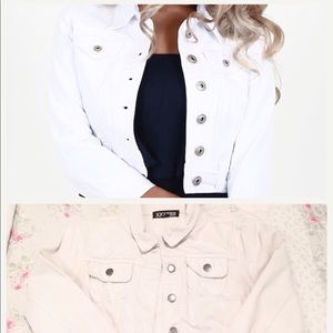 White Denim Jean Jacket Top Sweater